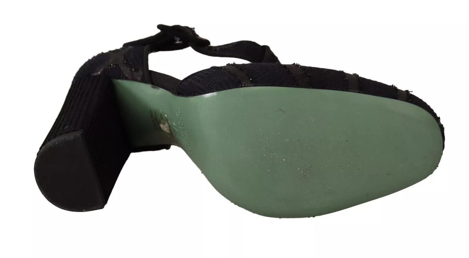 Svarta sandaler i mocka och läder med blockklackar