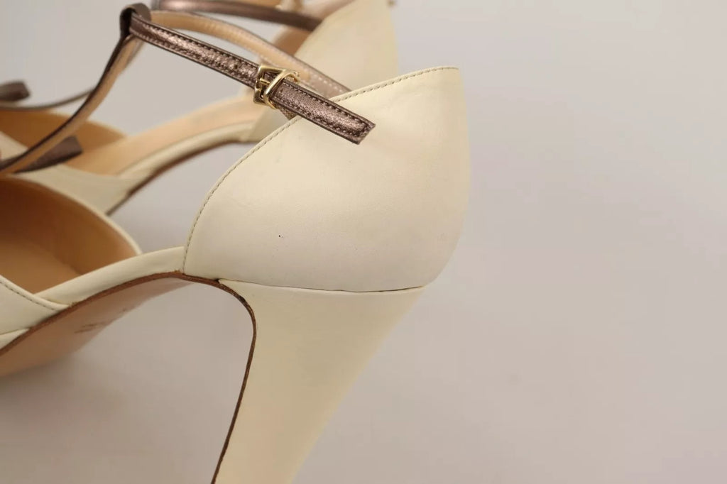 Off White Läder T-rem Klackskor Sandaler