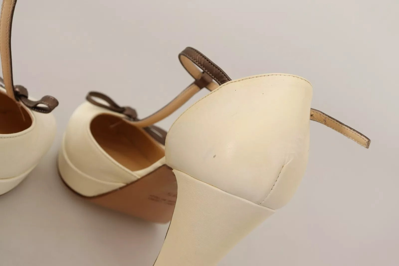 Off White Läder T-rem Klackskor Sandaler