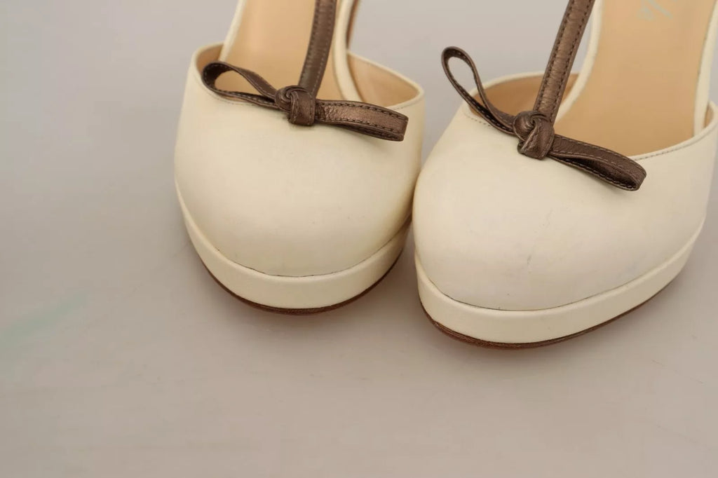 Off White Läder T-rem Klackskor Sandaler