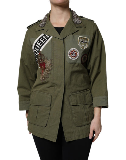 Dolce &amp; Gabbana Militärgrön Queen Embellished Jacket