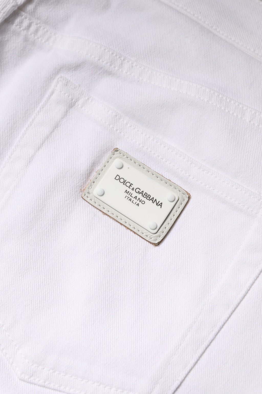 Vita skinny jeans med mellanhög midja i bomull