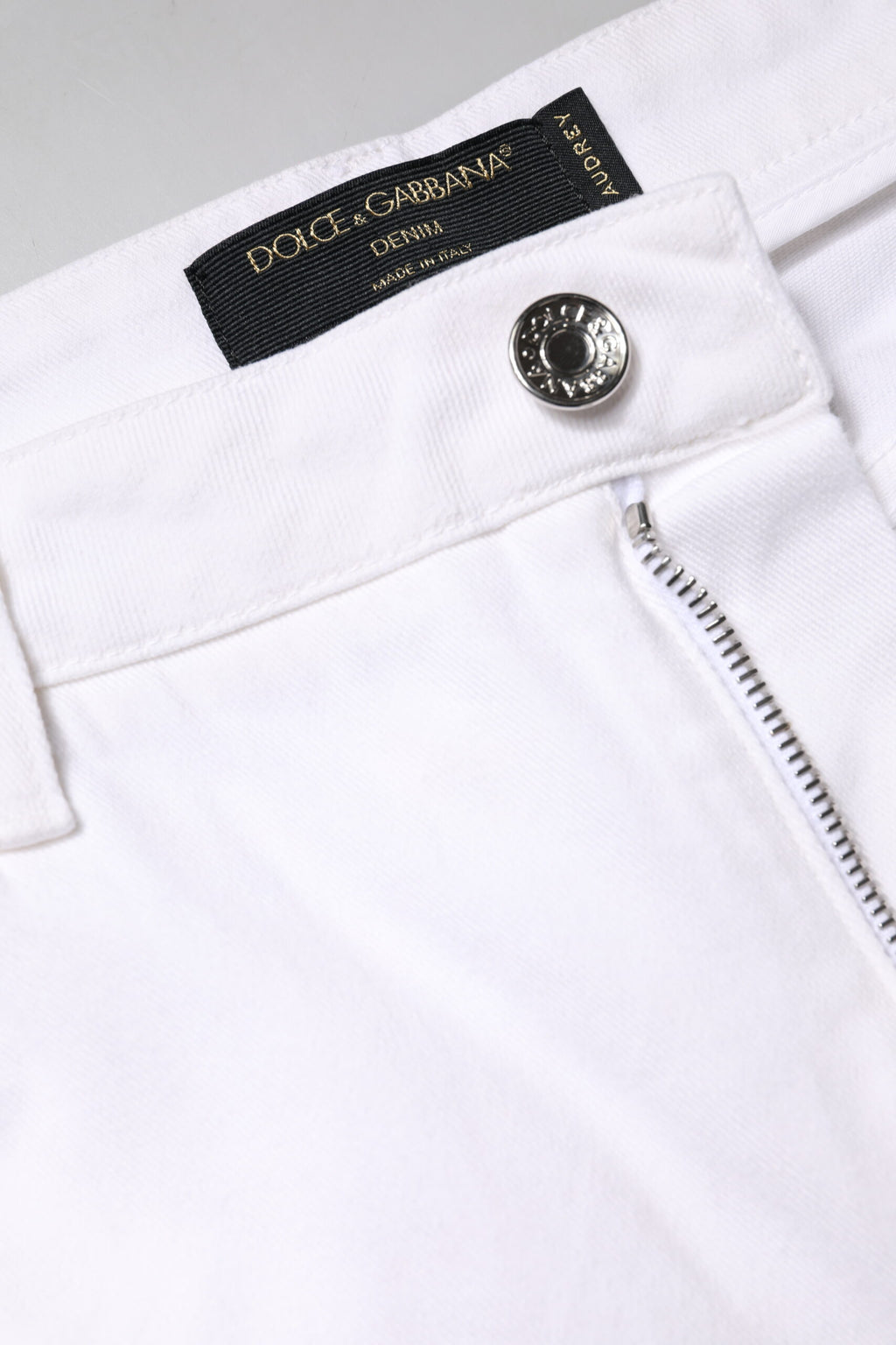 Vita skinny jeans med mellanhög midja i bomull
