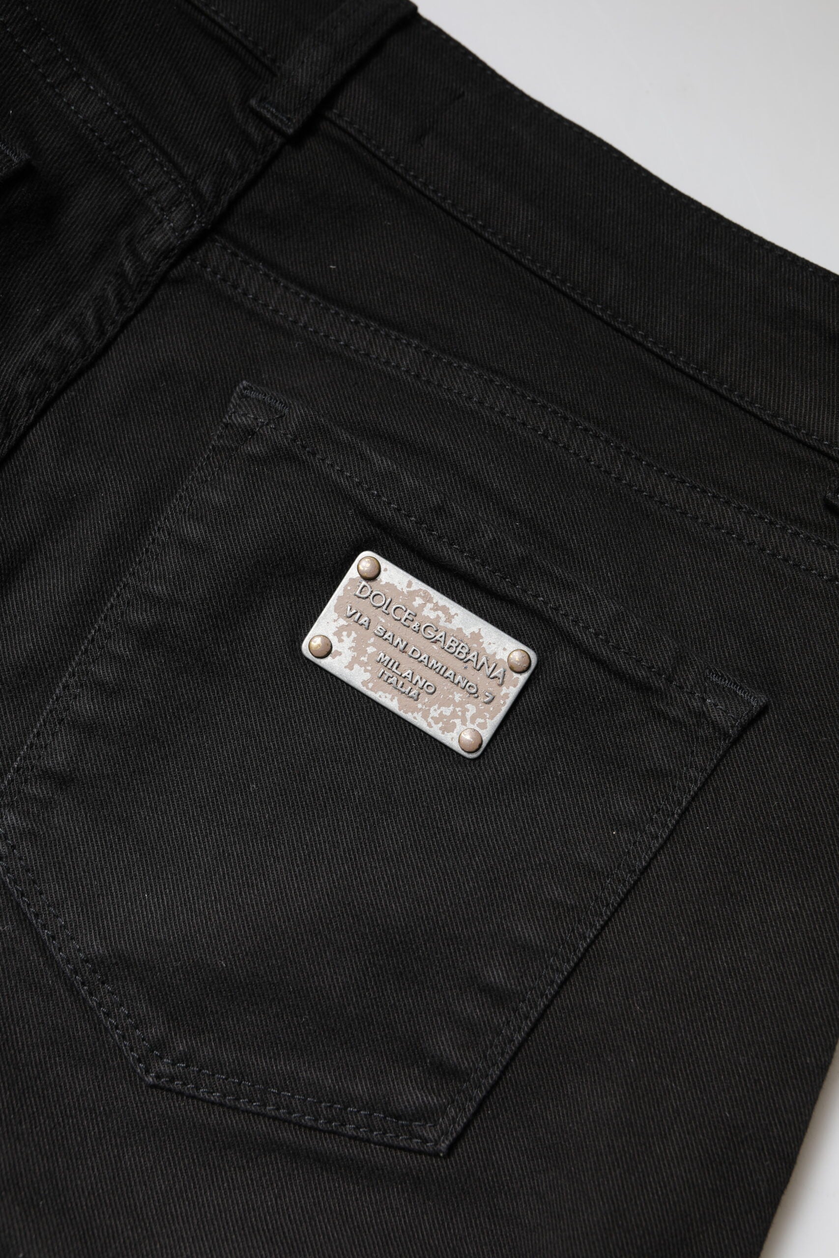 Svarta skinny jeans med hög midja i bomull