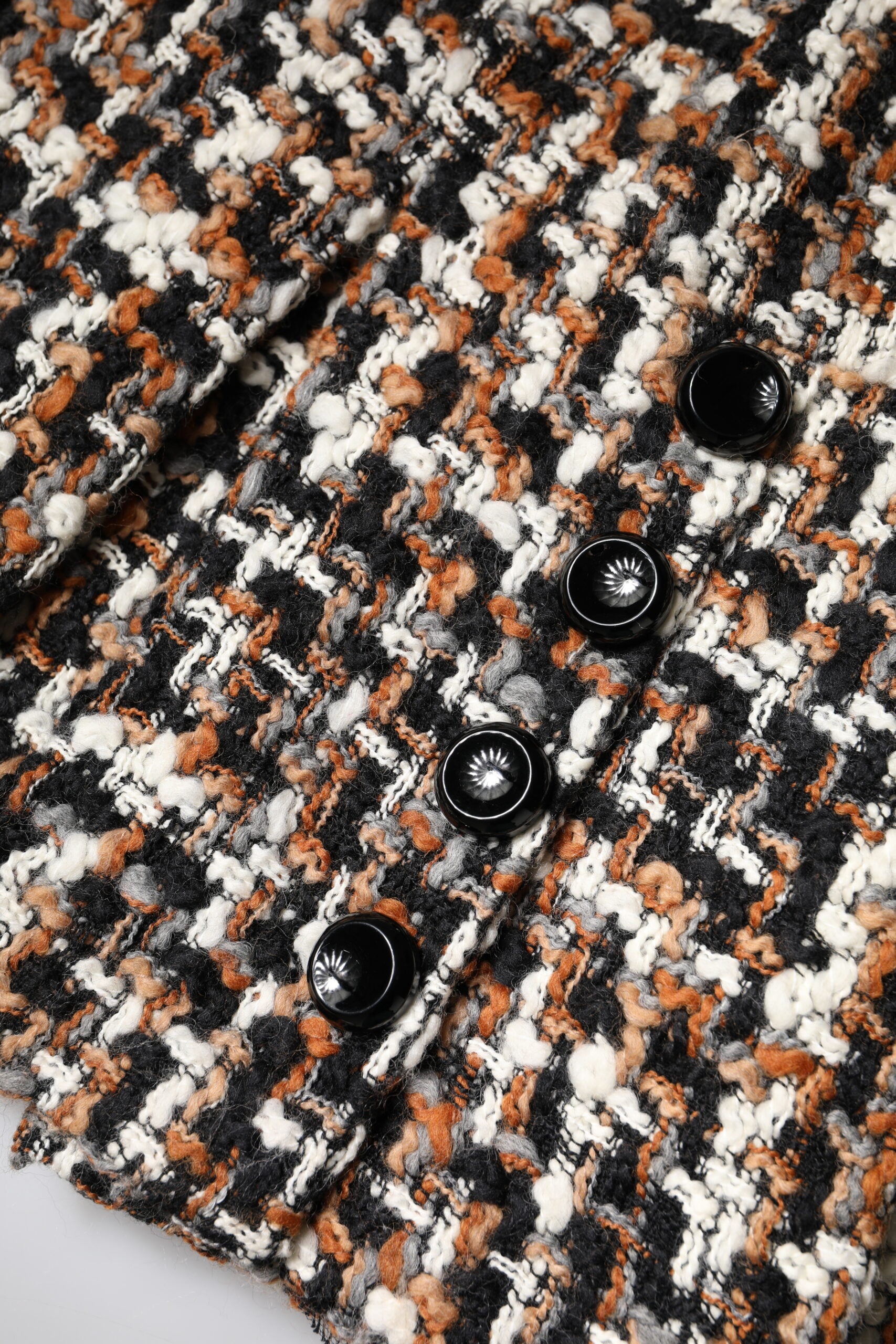 Flerfärgad tartan tweed minikjol med hög midja