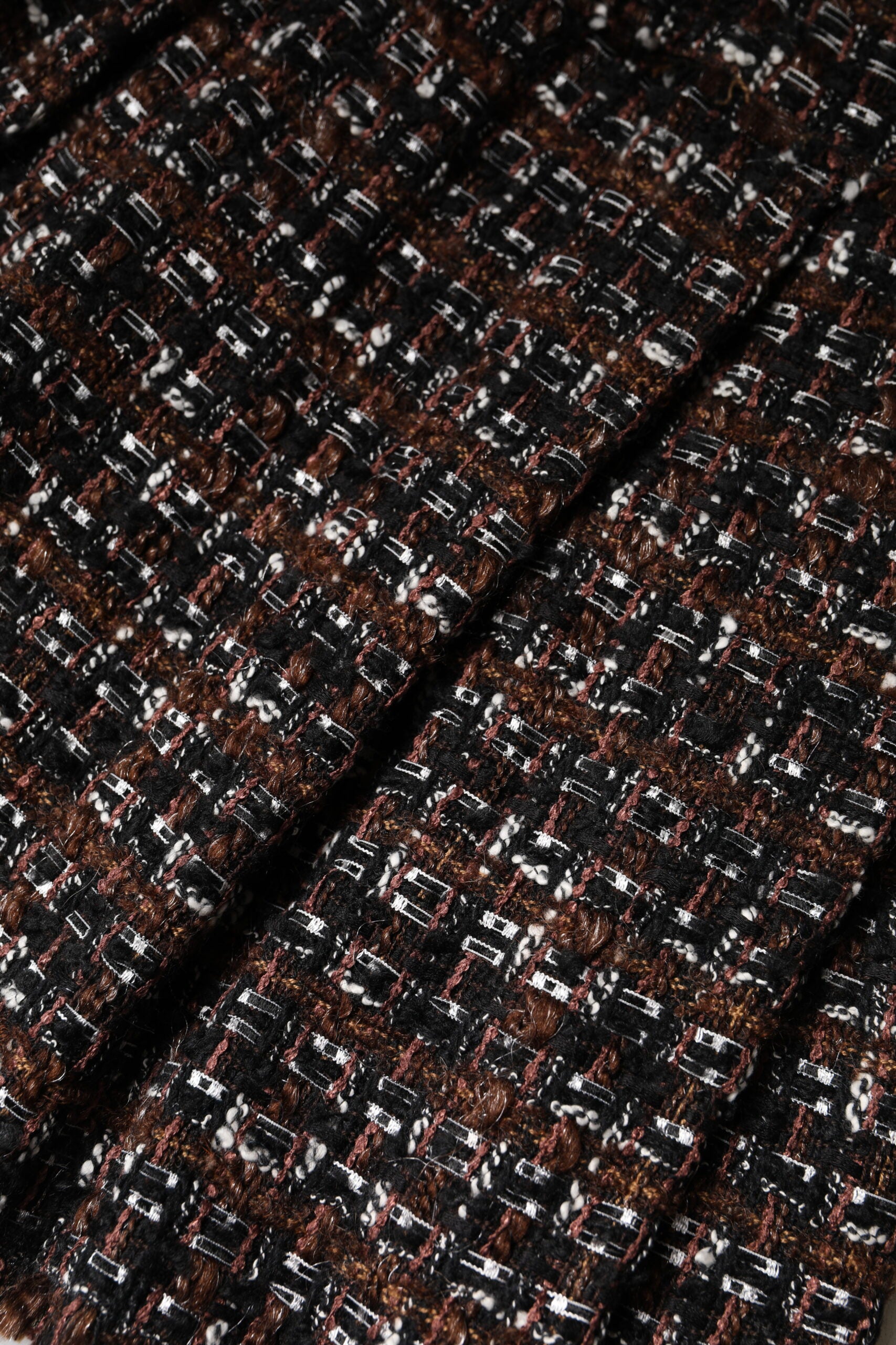 Flerfärgad tartan tweed minikjol med hög midja