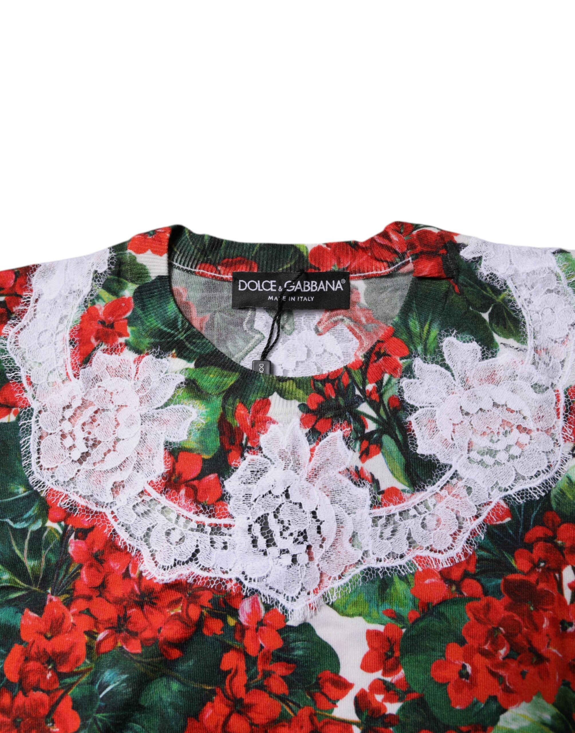 Dolce & Gabbana Multicolor Floral Lace Sleeveless Tank Top