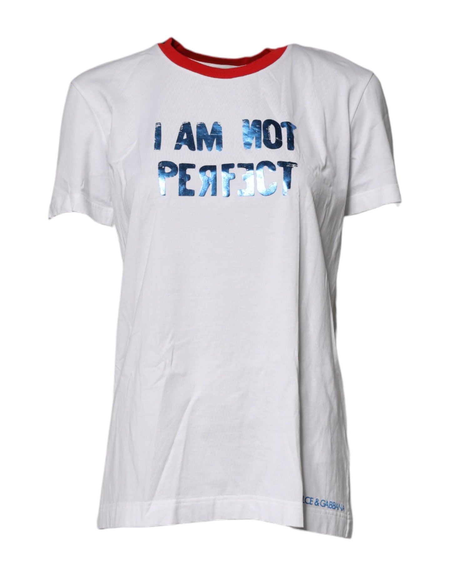 Dolce &amp; Gabbana Vit T-shirt med rund hals och grafiskt tryck i bomull