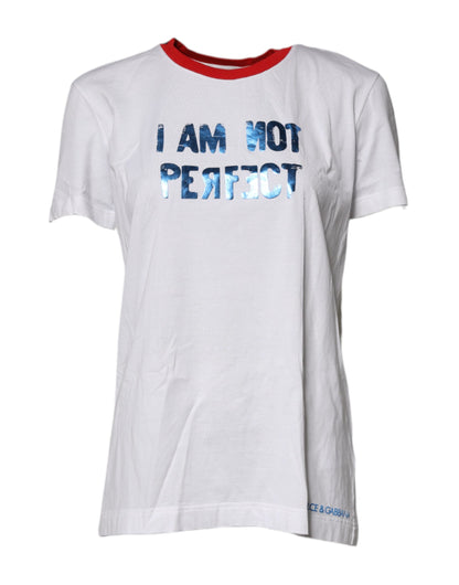 Dolce &amp; Gabbana Vit T-shirt med rund hals och grafiskt tryck i bomull