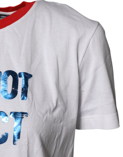 Dolce &amp; Gabbana Vit T-shirt med rund hals och grafiskt tryck i bomull