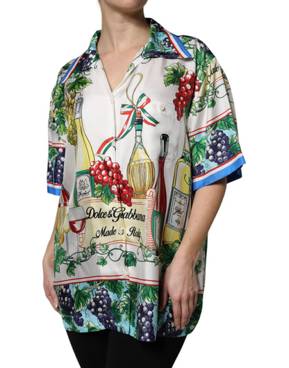 Dolce &amp; Gabbana Flerfärgad Kortärmad Sidentopp Mat
