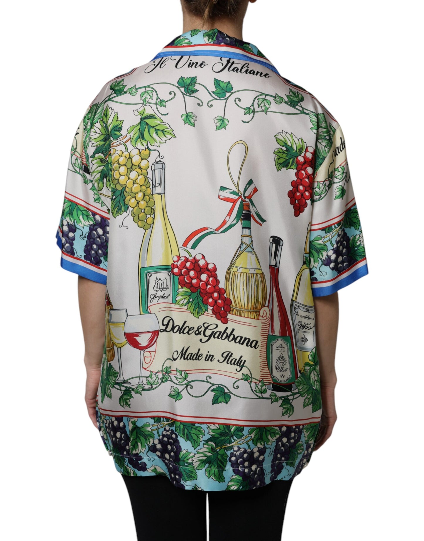 Dolce &amp; Gabbana Flerfärgad Kortärmad Sidentopp Mat