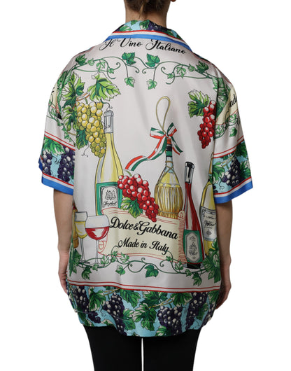 Dolce &amp; Gabbana Flerfärgad Kortärmad Sidentopp Mat
