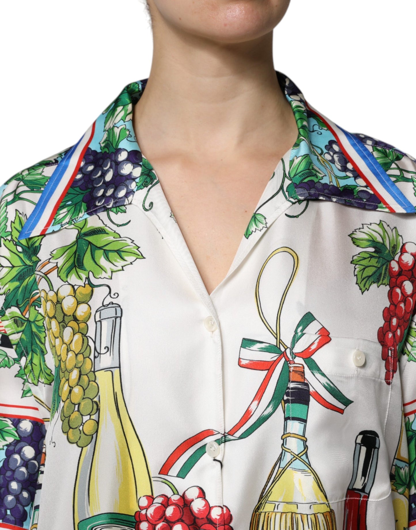 Dolce &amp; Gabbana Flerfärgad Kortärmad Sidentopp Mat