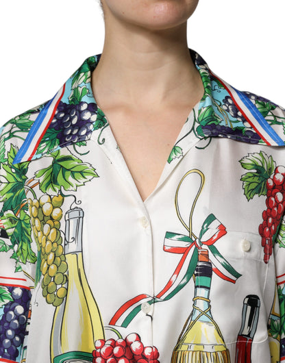 Dolce &amp; Gabbana Flerfärgad Kortärmad Sidentopp Mat