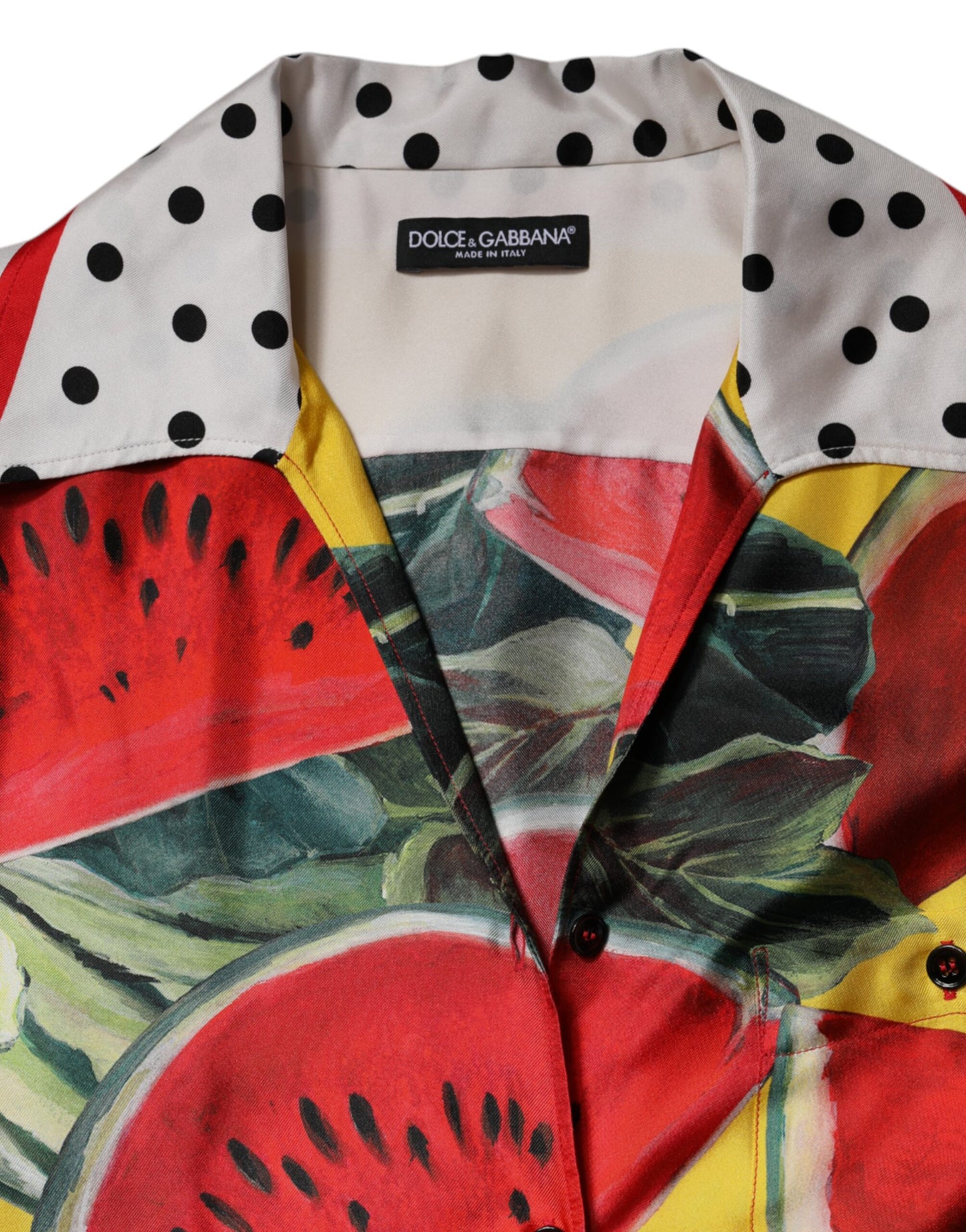 Dolce &amp; Gabbana Flerfarget Vannmelon Krage Skjortopp