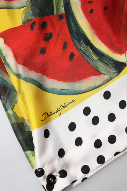 Dolce &amp; Gabbana Flerfarget Vannmelon Krage Skjortopp