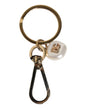 Dolce & Gabbana Chic Gold Brass Faux Pearl Letter Charm Keyring Keychain