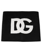 Dolce & Gabbana Black Cashmere DG Logo Square Handkerchief Scarf