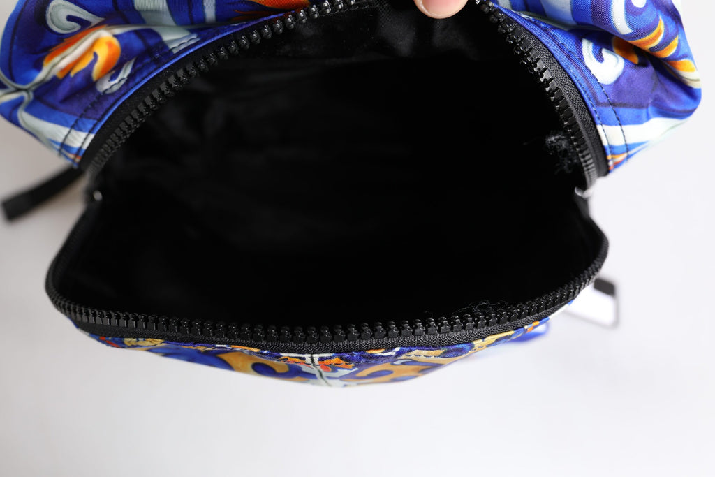 Flerfarget Majolica-trykk Nylon reiseryggsekkveske
