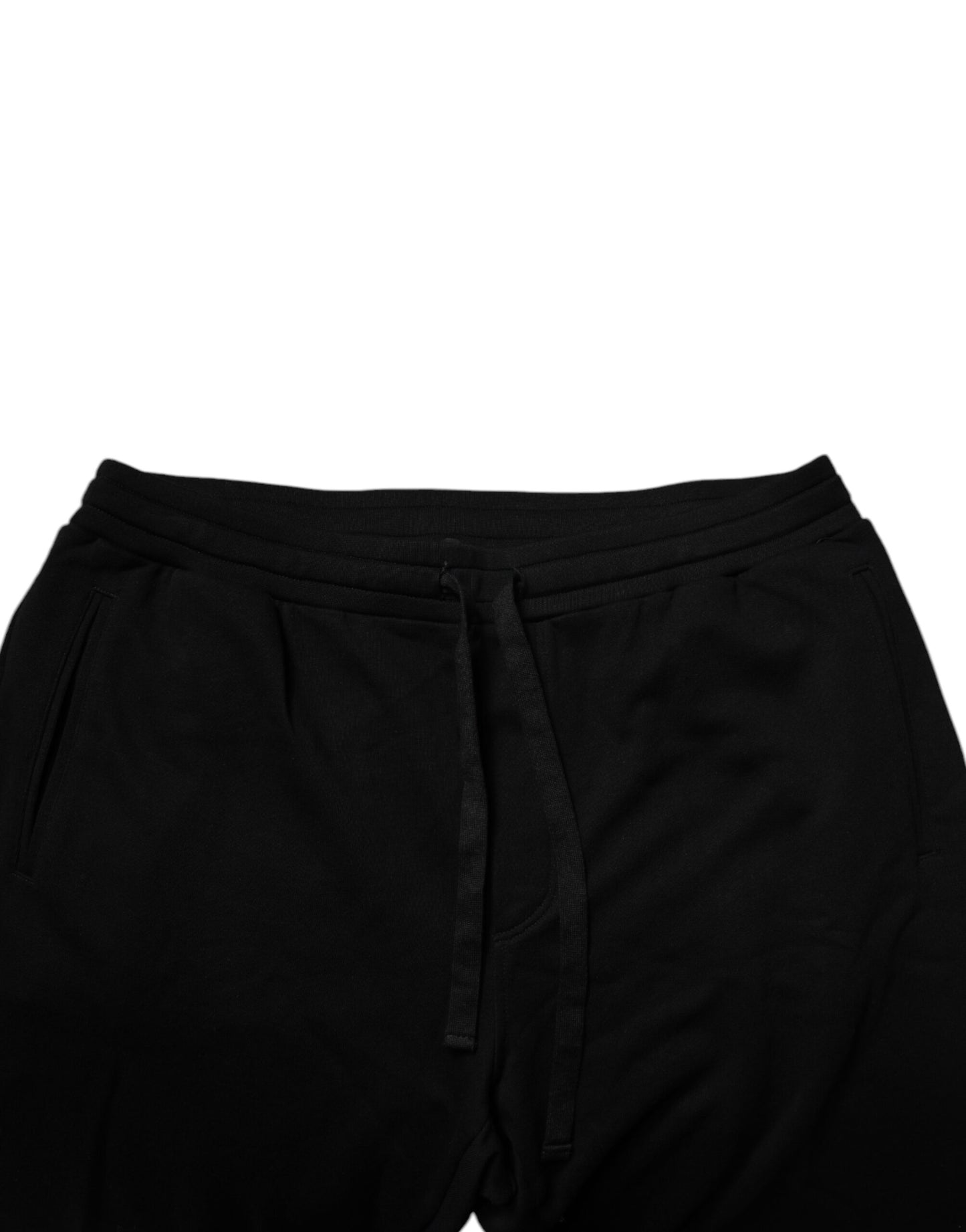Dolce &amp; Gabbana svarta bomullsjoggingbyxor med kronlogotyp