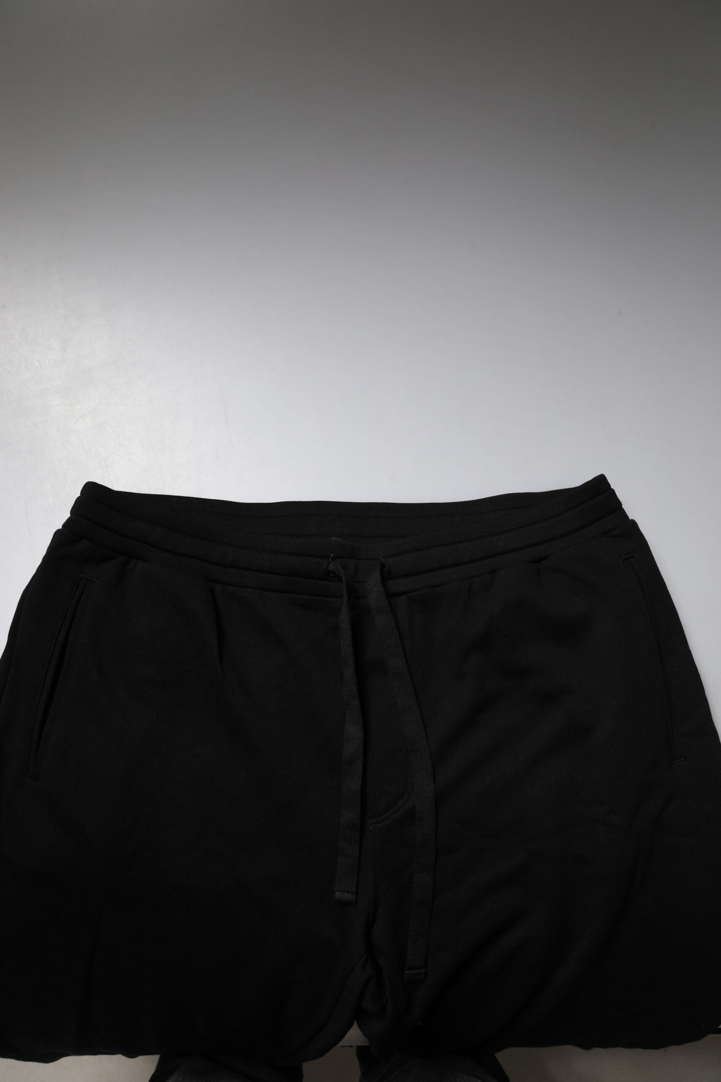 Dolce &amp; Gabbana svarta bomullsjoggingbyxor med kronlogotyp