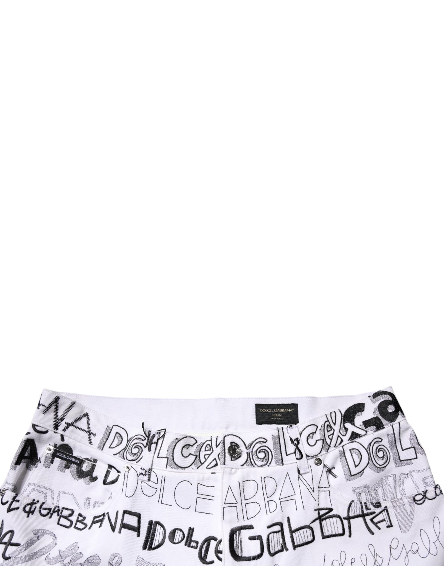 Dolce &amp; Gabbana Vita Raka Jeans Med Logotyptryck Herr