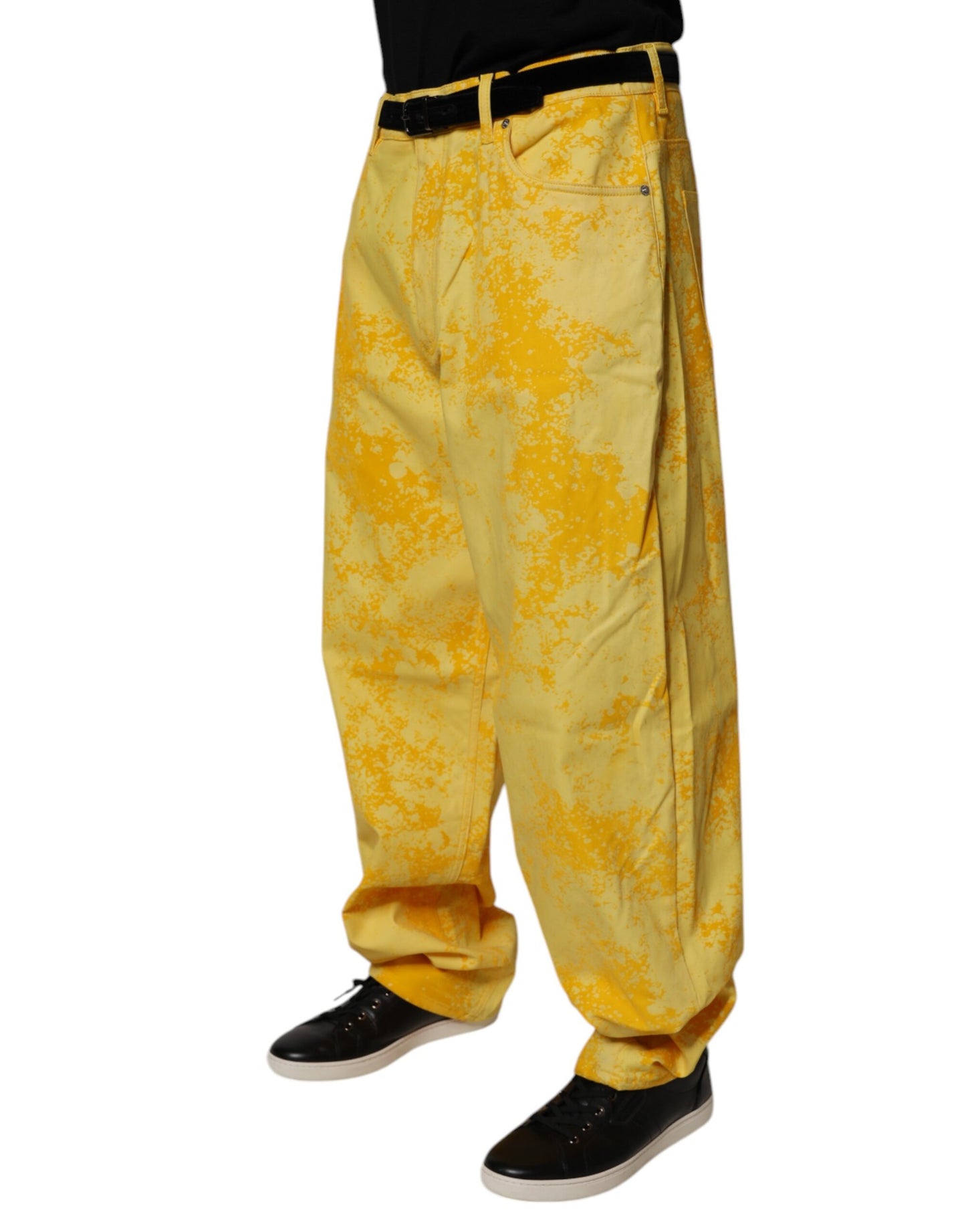 Dolce &amp; Gabbana Gula Tie Dye Bomull Raka Jeans