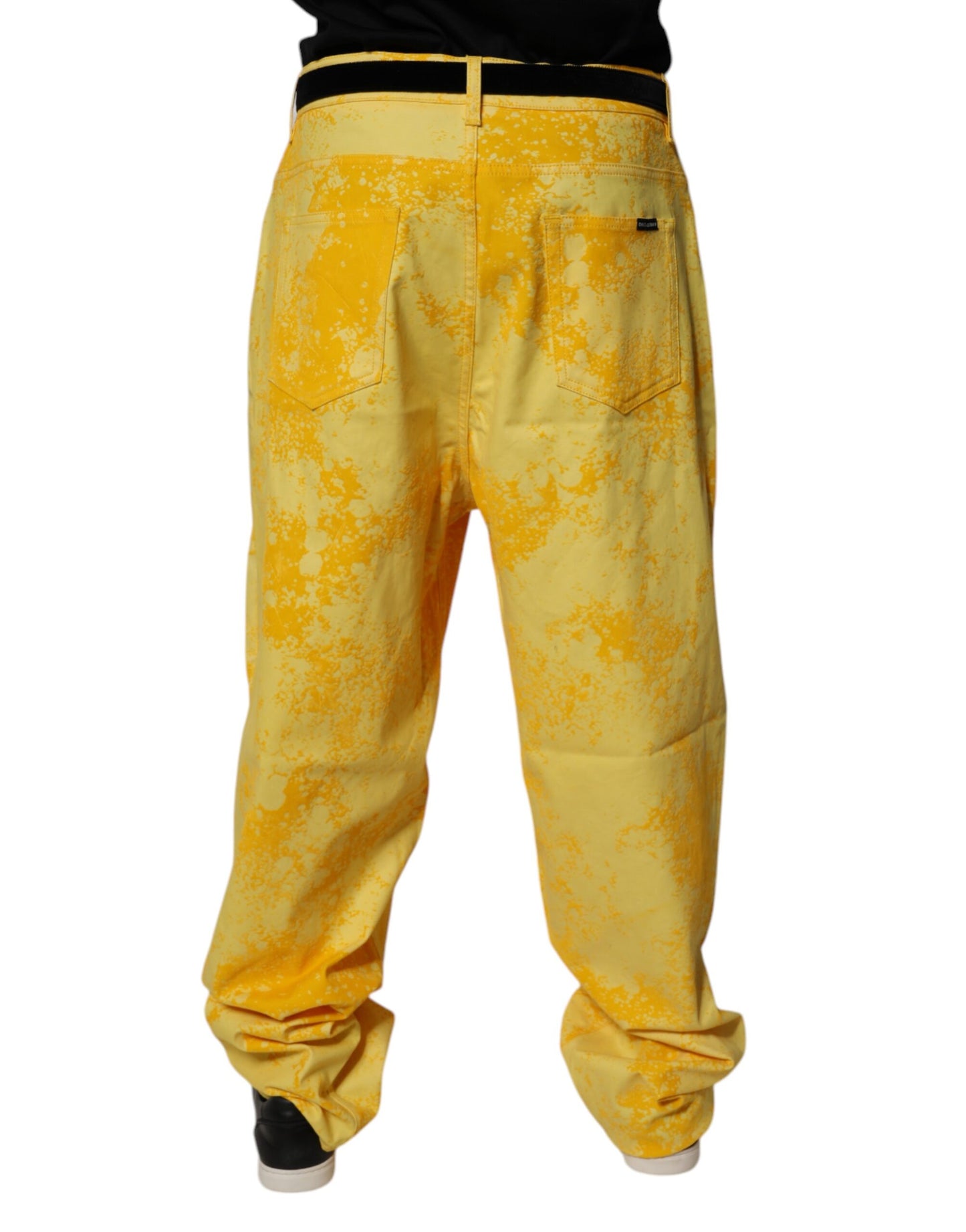 Dolce &amp; Gabbana Gula Tie Dye Bomull Raka Jeans
