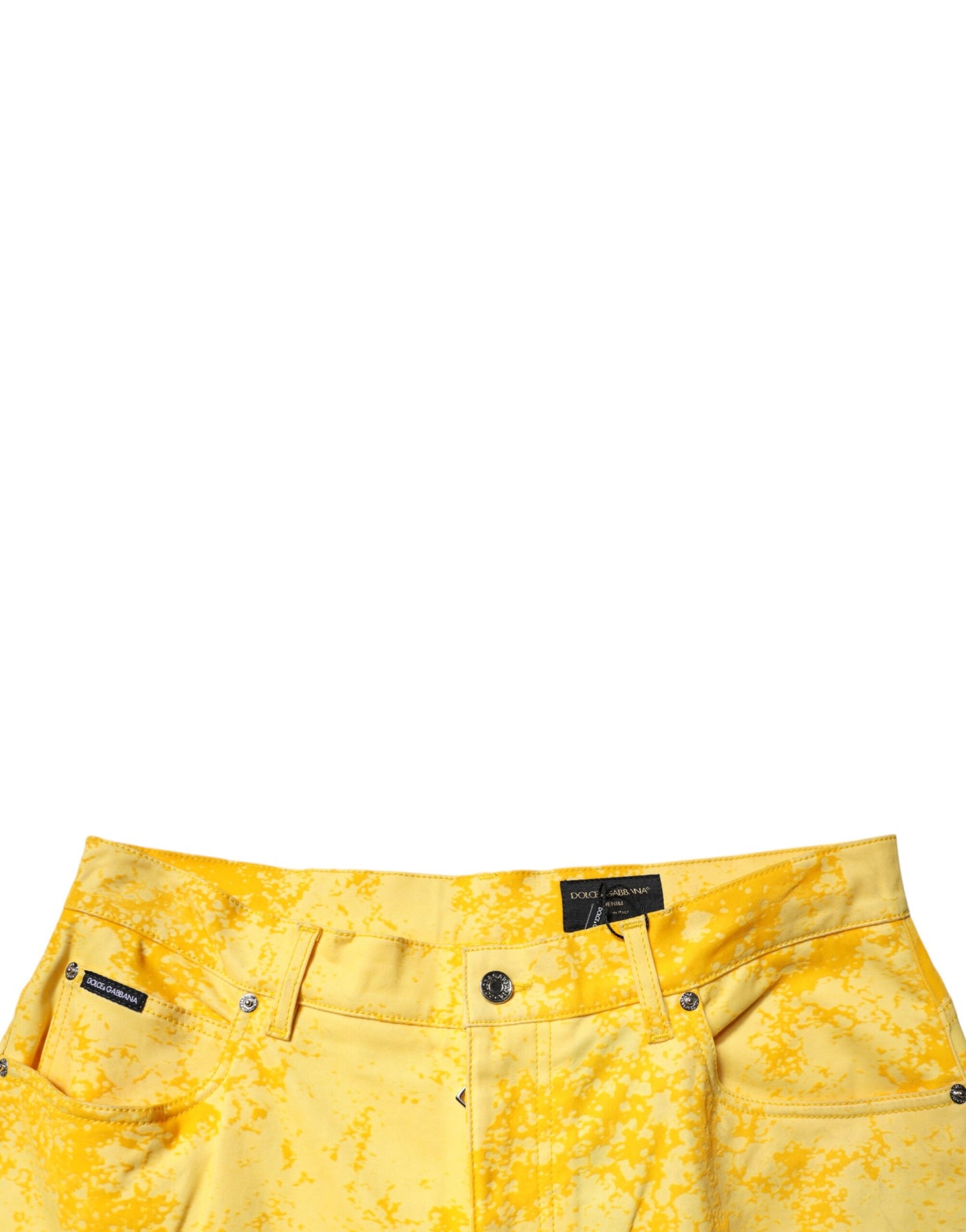 Dolce &amp; Gabbana Gula Tie Dye Bomull Raka Jeans