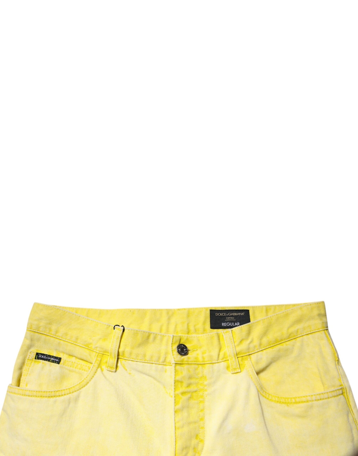 Dolce &amp; Gabbana Gula Bomullsstretchiga Skinny Jeans För Herr