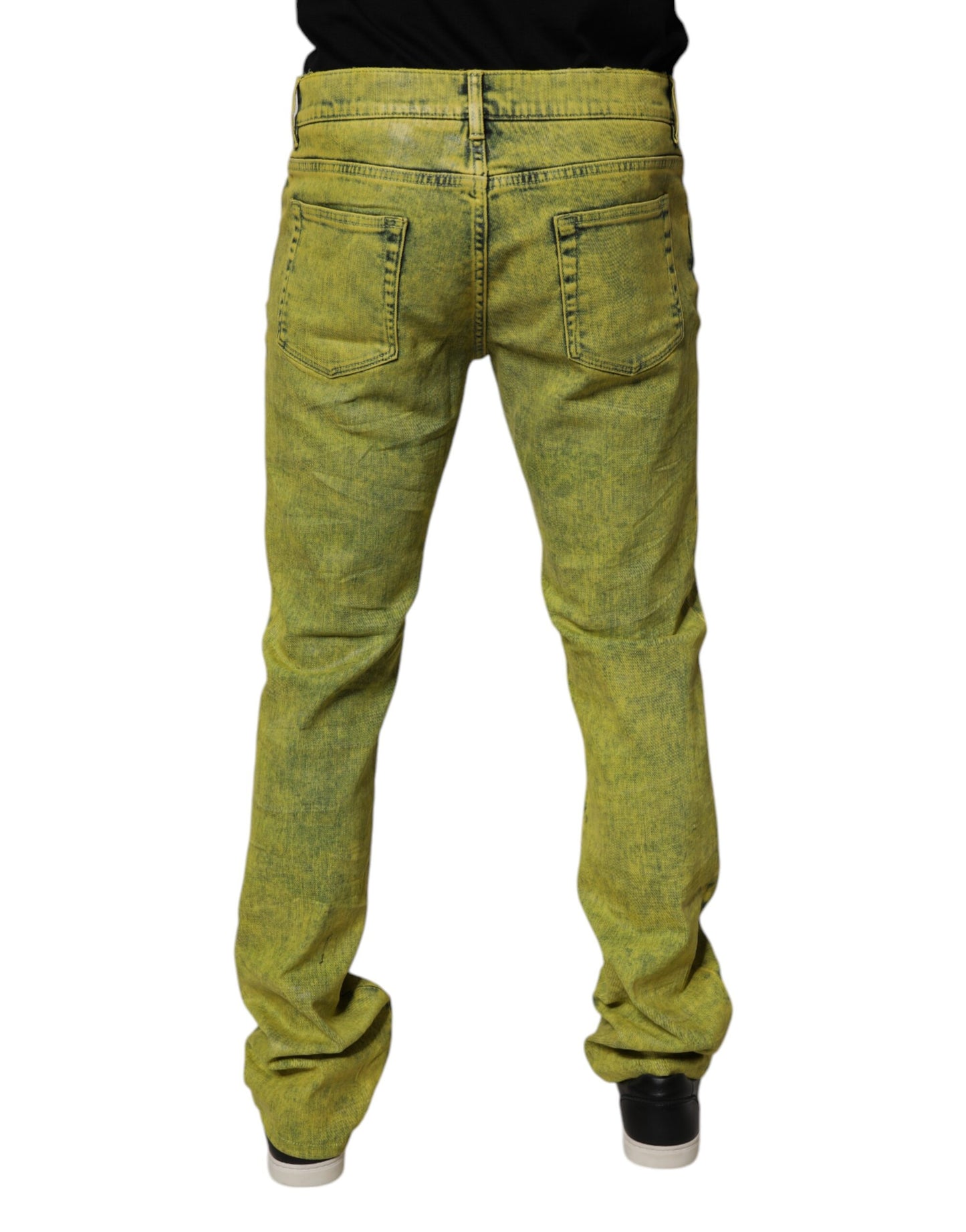 Dolce &amp; Gabbana Gula Bomullsstretchiga Skinny Jeans För Herr