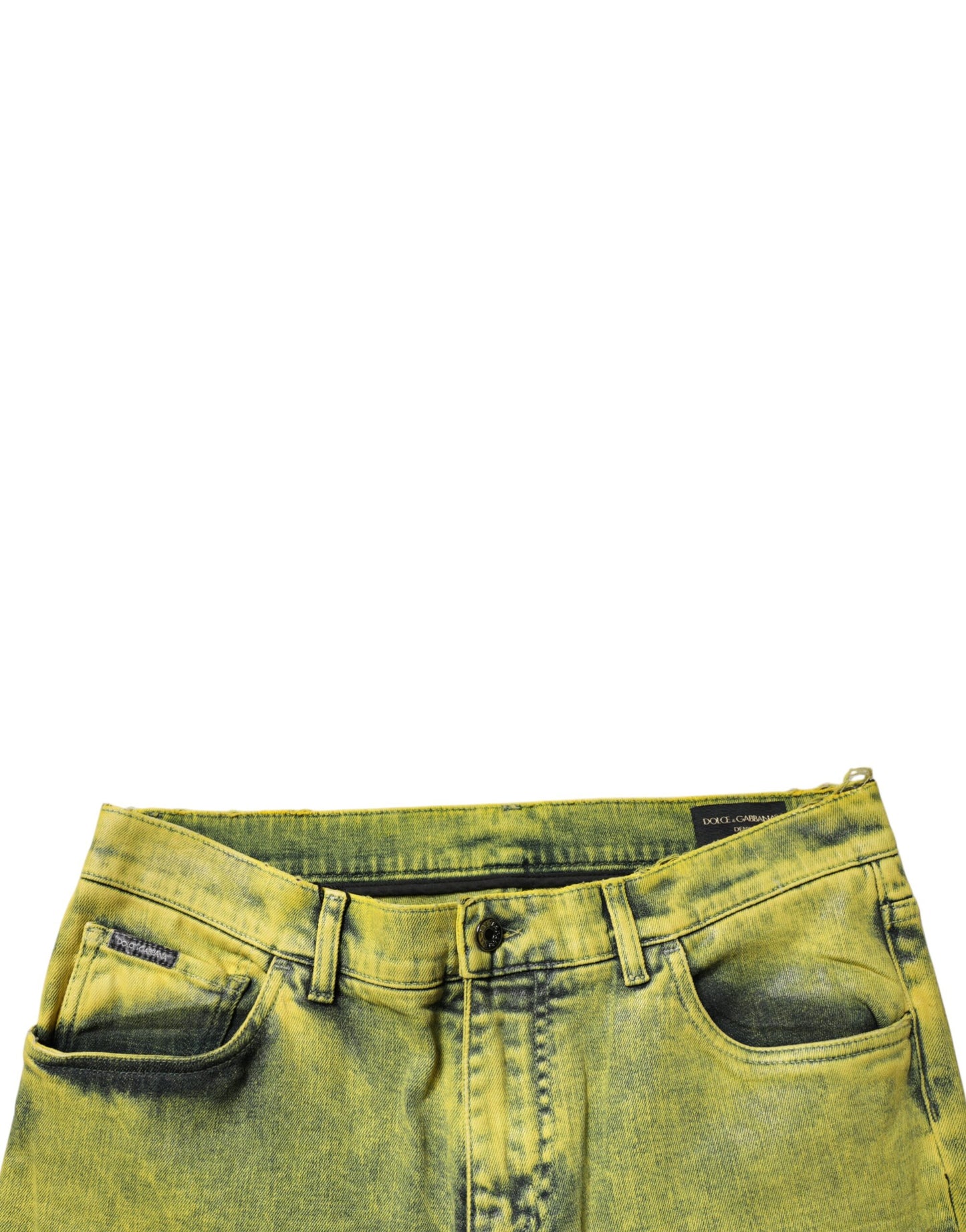 Dolce &amp; Gabbana Gula Bomullsstretchiga Skinny Jeans För Herr