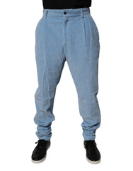 Dolce & Gabbana Light Blue Corduroy Cotton Skinny Denim Jeans