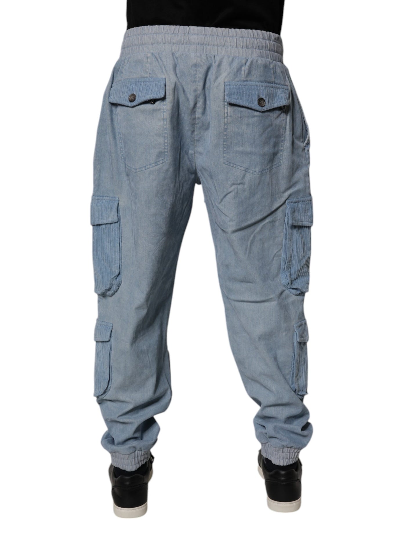Dolce &amp; Gabbana Ljusblå Bomull Jogger Cargo Herr Denimbyxor