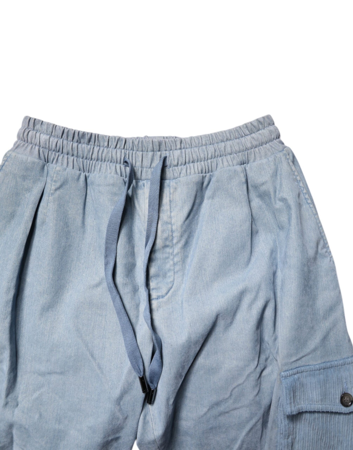 Dolce &amp; Gabbana Ljusblå Bomull Jogger Cargo Herr Denimbyxor