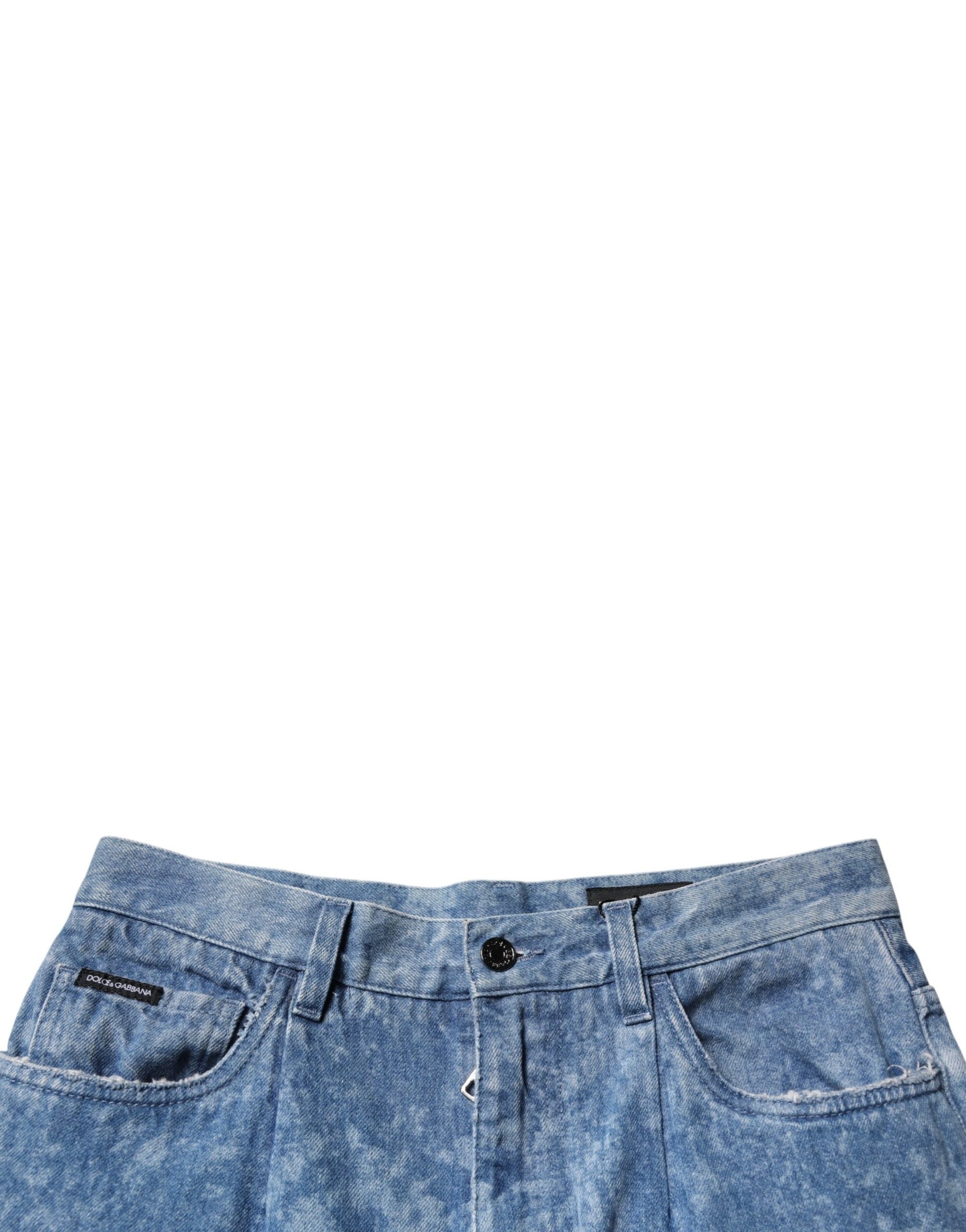 Dolce &amp; Gabbana Blå Tie Dye Bomull Skinny Herrjeans