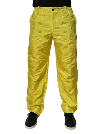 Dolce &amp; Gabbana Gula DG Monogram Polyester Raka Byxor
