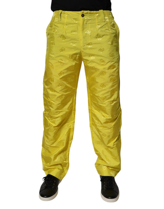 Dolce &amp; Gabbana Gula DG Monogram Polyester Raka Byxor