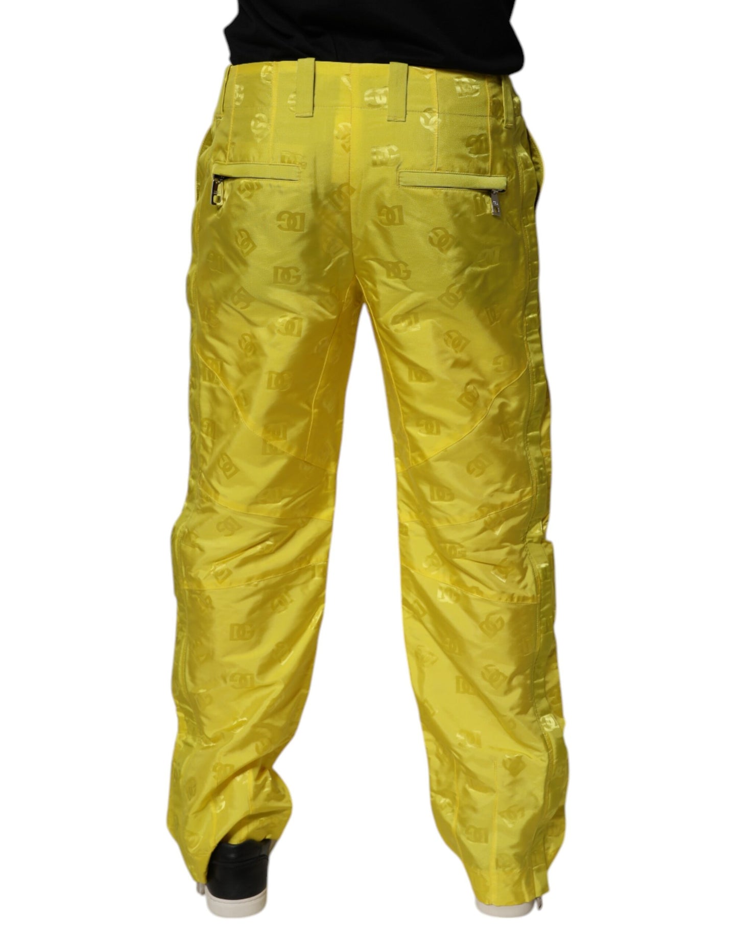 Dolce &amp; Gabbana Gula DG Monogram Polyester Raka Byxor