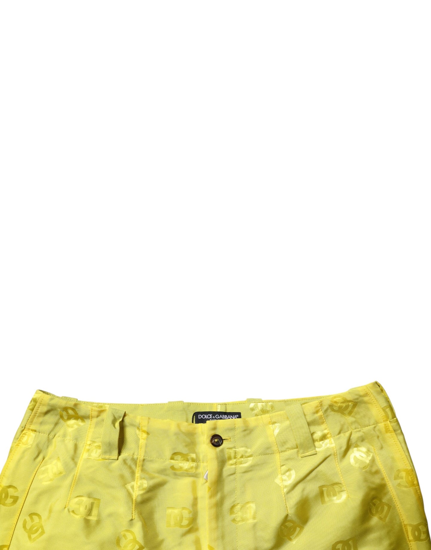 Dolce &amp; Gabbana Gula DG Monogram Polyester Raka Byxor