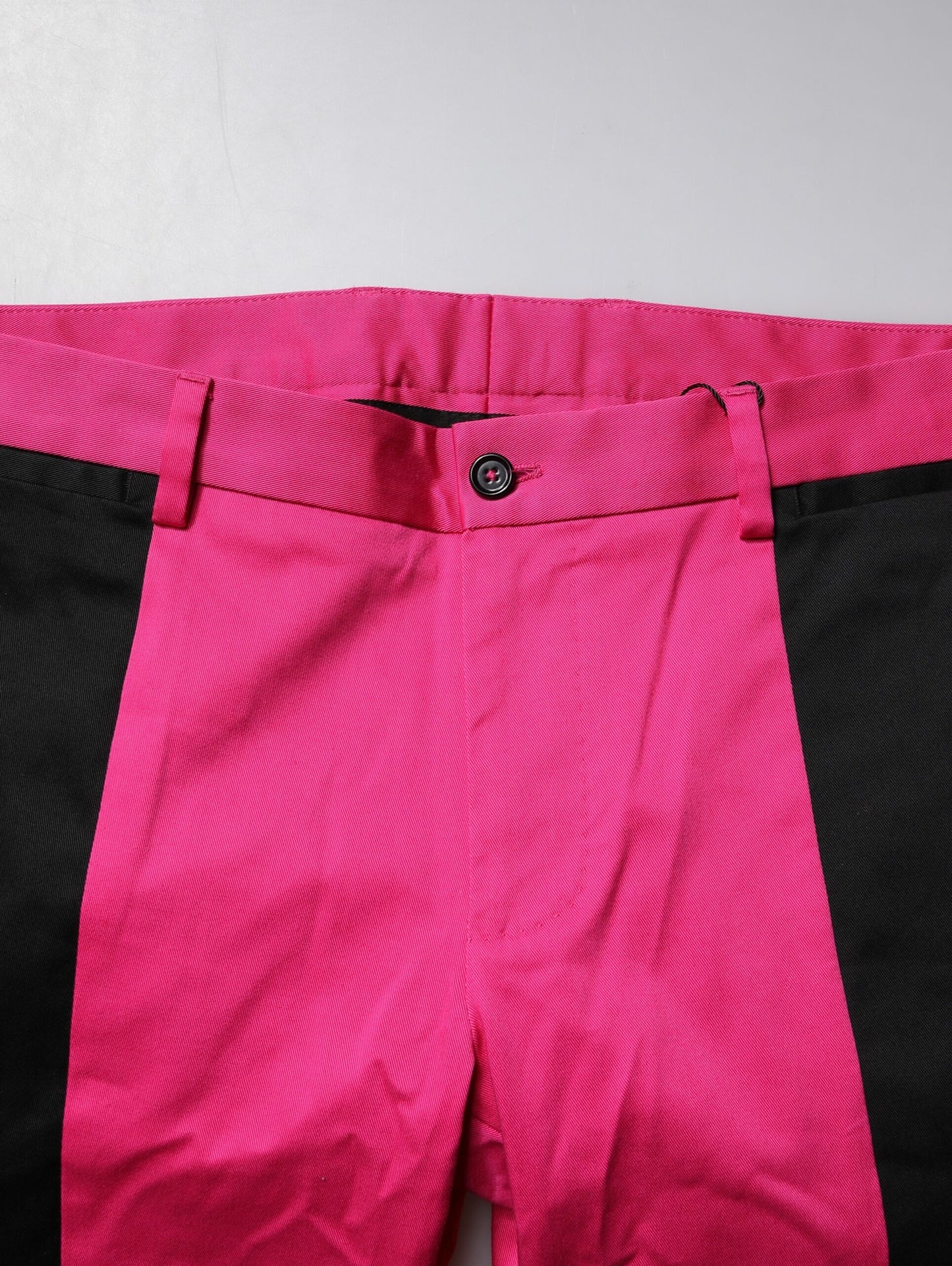 Dolce &amp; Gabbana Rosa Svarta Randiga Slim Fit Herrbyxor
