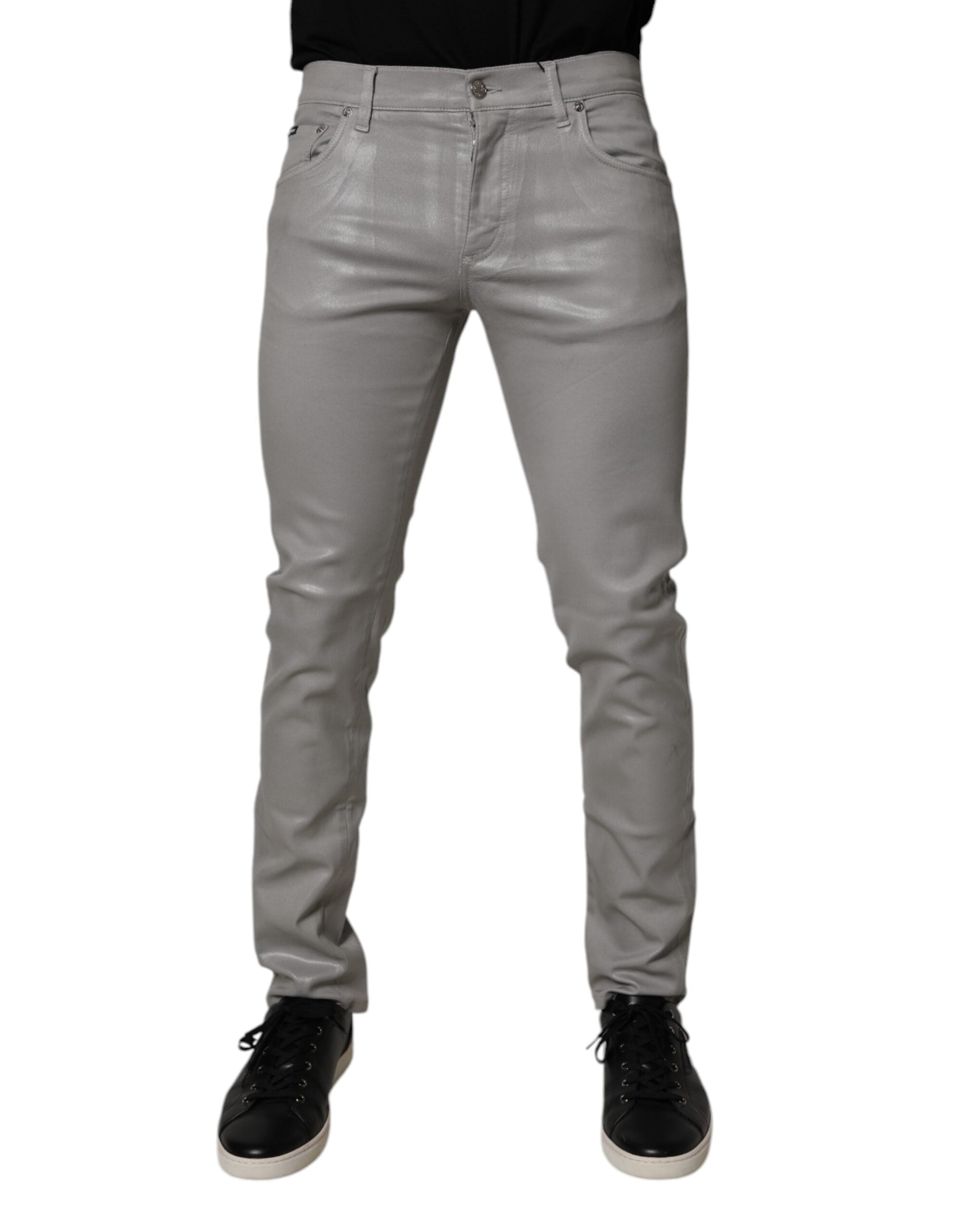 Dolce & Gabbana Gray Cotton Stretch Men Slim Fit Denim Jeans
