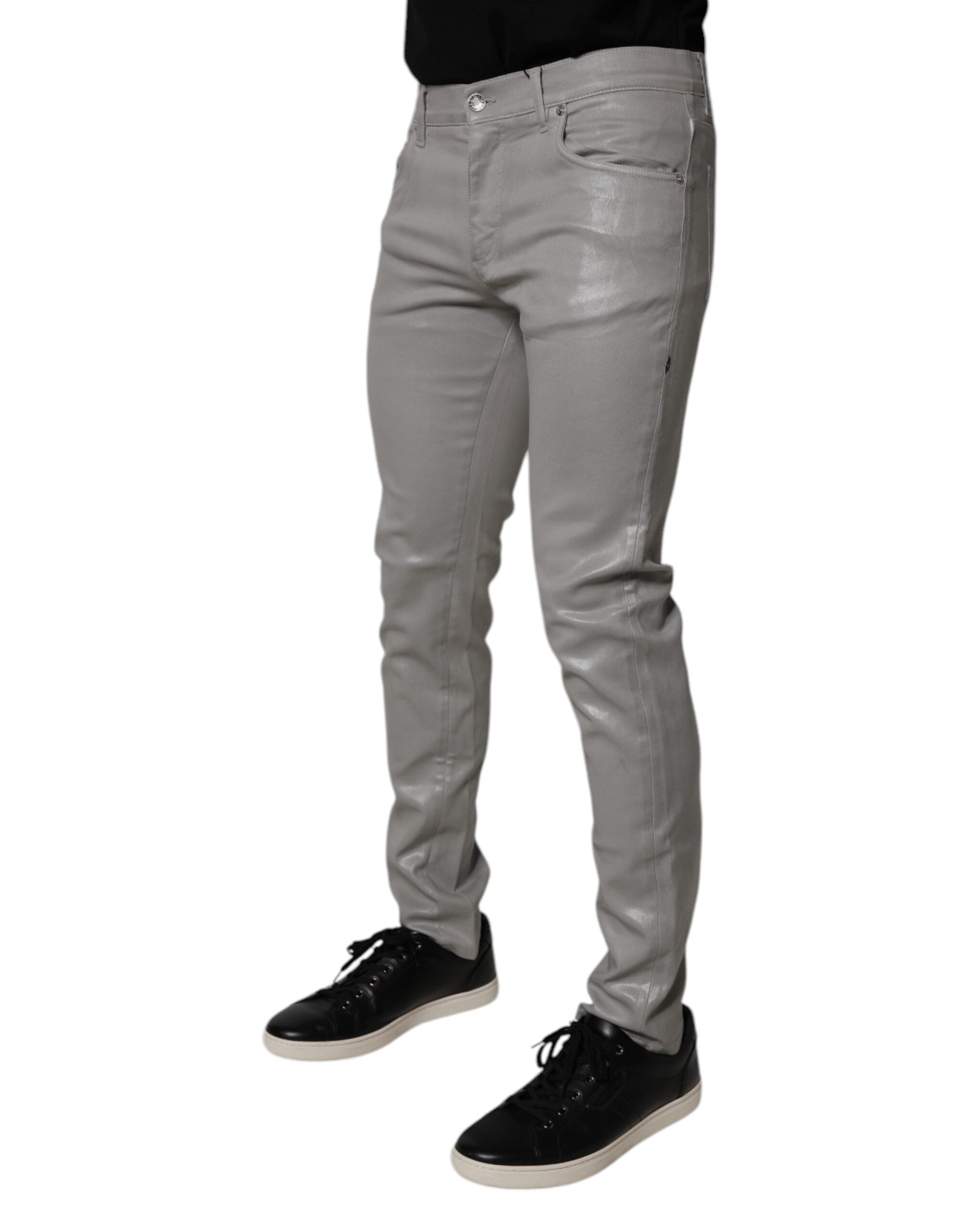 Dolce & Gabbana Gray Cotton Stretch Men Slim Fit Denim Jeans