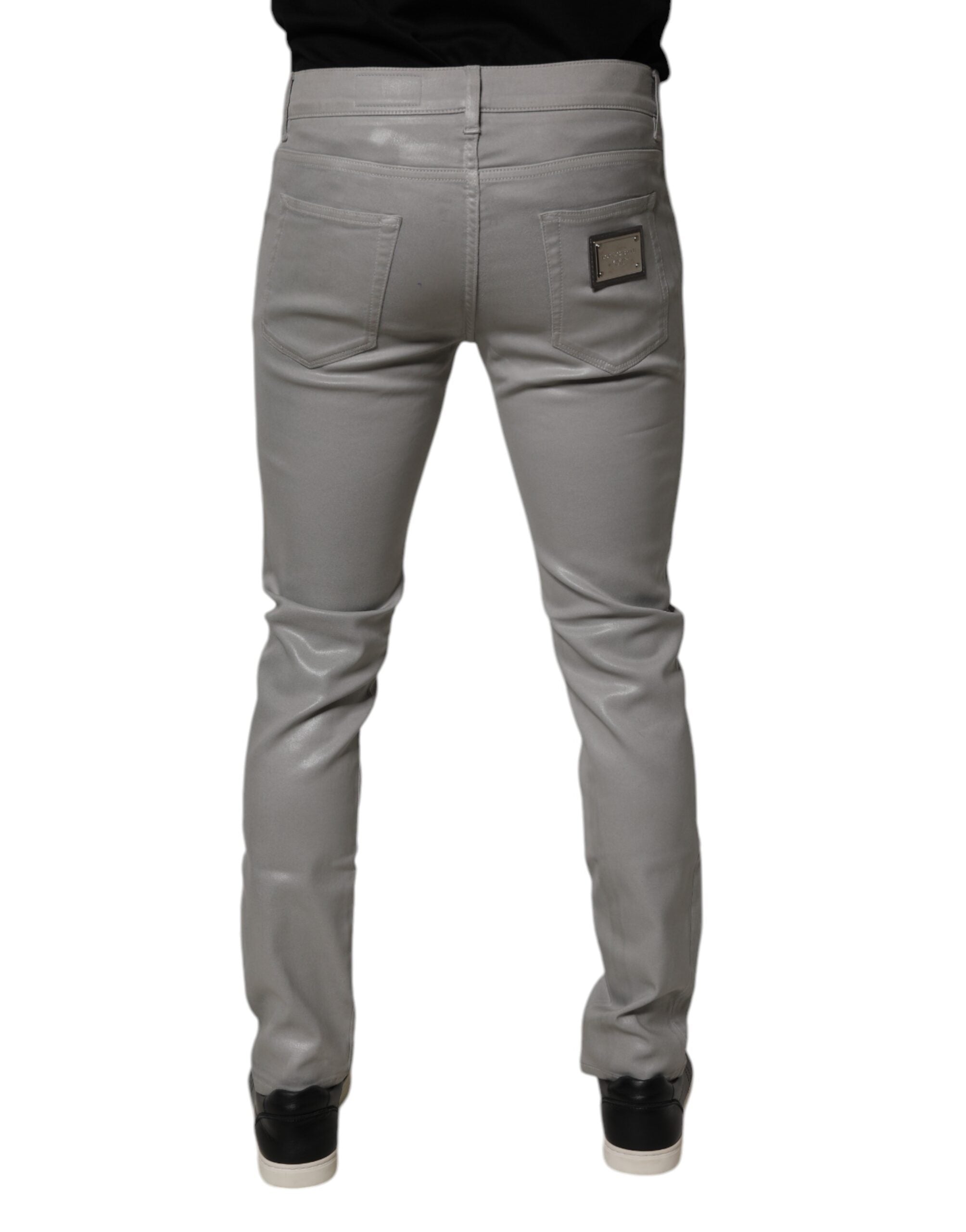 Dolce & Gabbana Gray Cotton Stretch Men Slim Fit Denim Jeans
