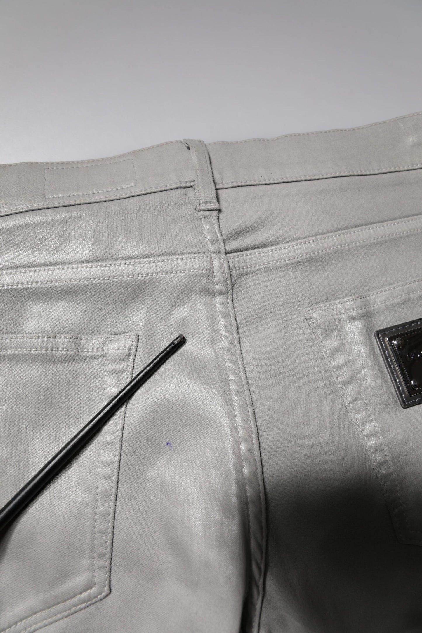 Dolce &amp; Gabbana Grå Bomullsstretch Herr Slim Fit Denim Jeans