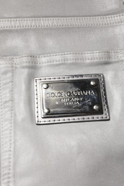 Dolce &amp; Gabbana Grå Bomullsstretch Herr Slim Fit Denim Jeans