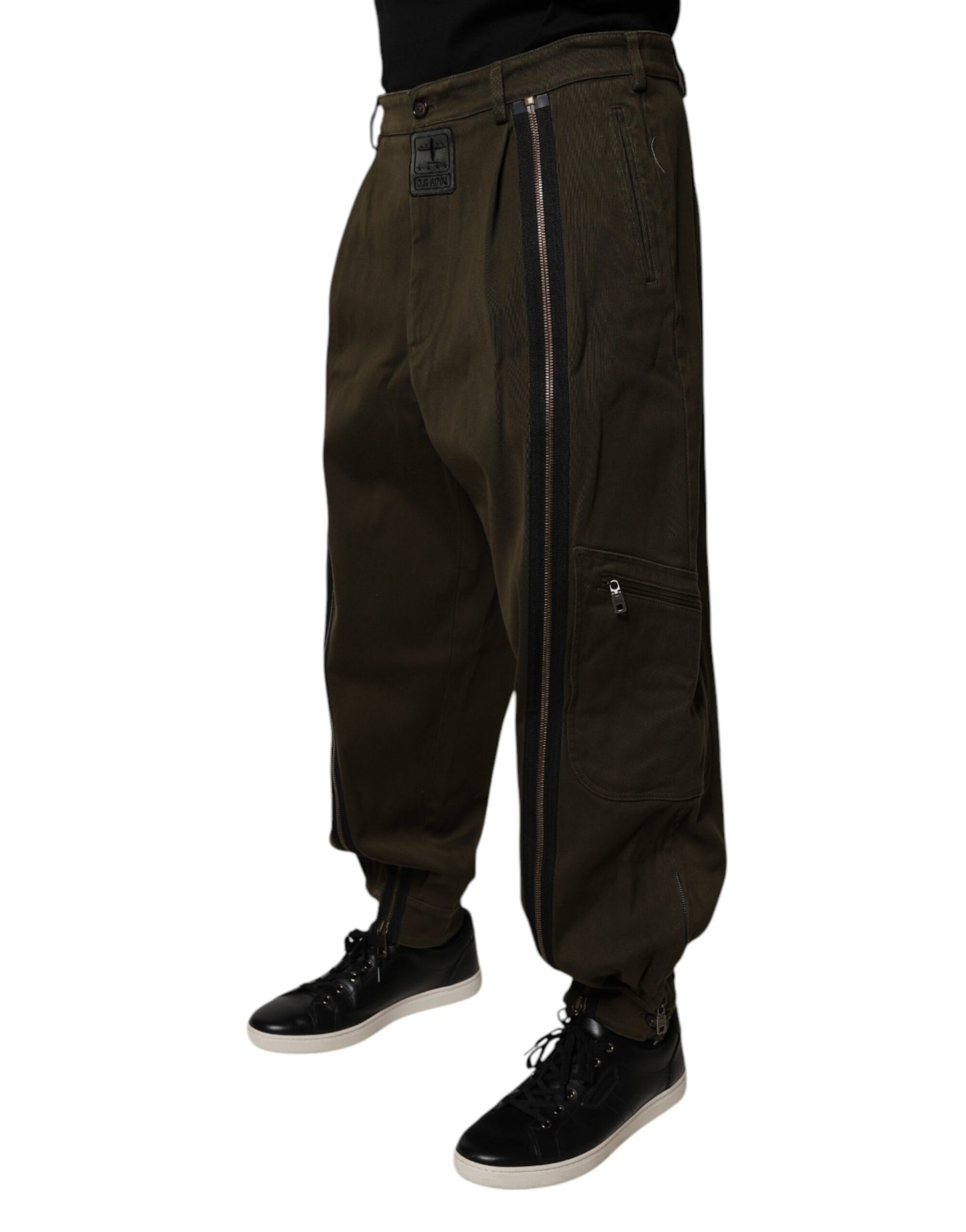 Dolce &amp; Gabbana Mörkbruna Jogger Cargobyxor i Bomull