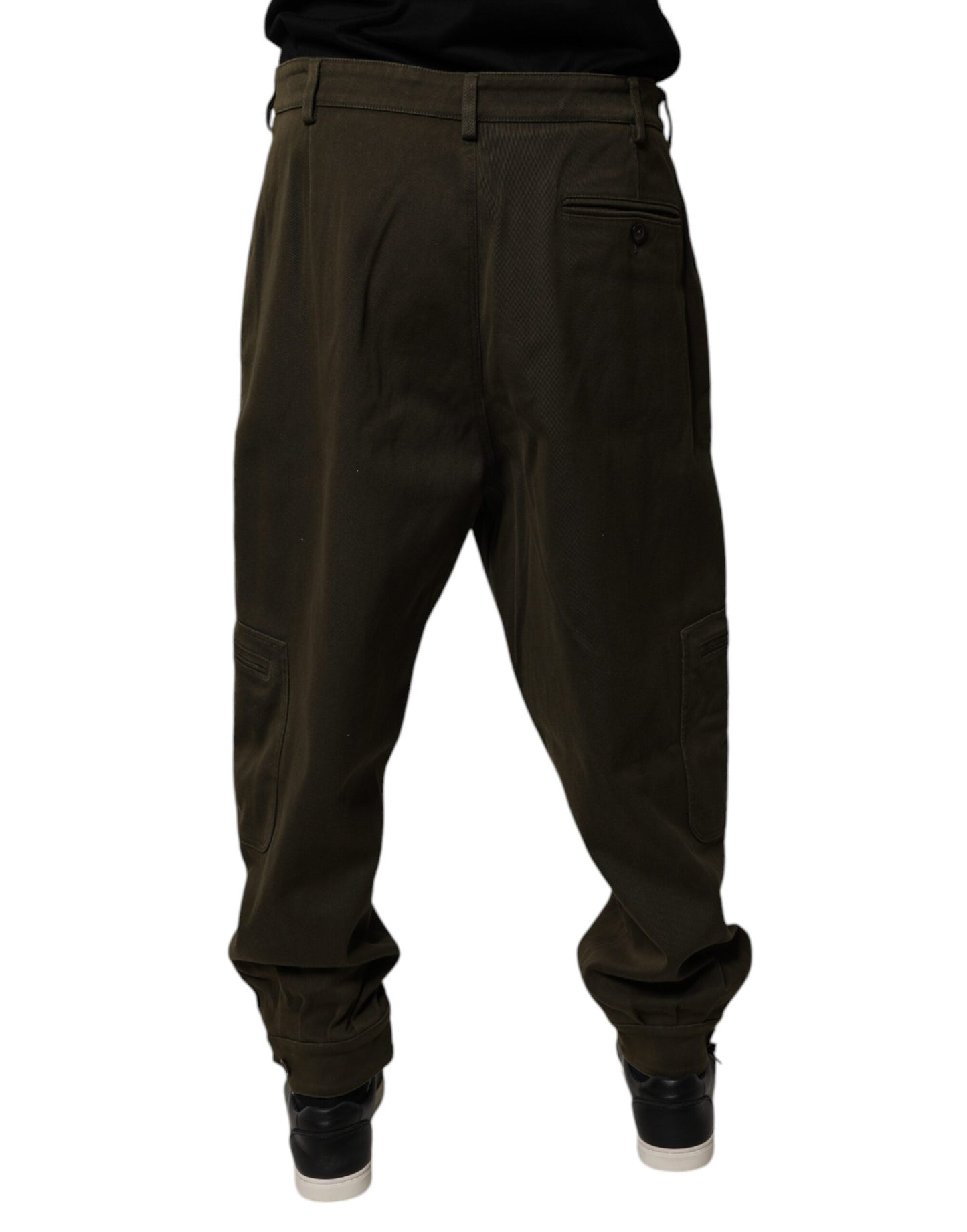 Dolce &amp; Gabbana Mörkbruna Jogger Cargobyxor i Bomull