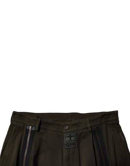 Dolce &amp; Gabbana Mörkbruna Jogger Cargobyxor i Bomull